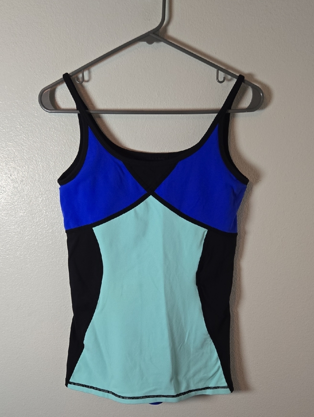Cynthia Rowley | Blue Color Block Workout Tank Top Size Medium